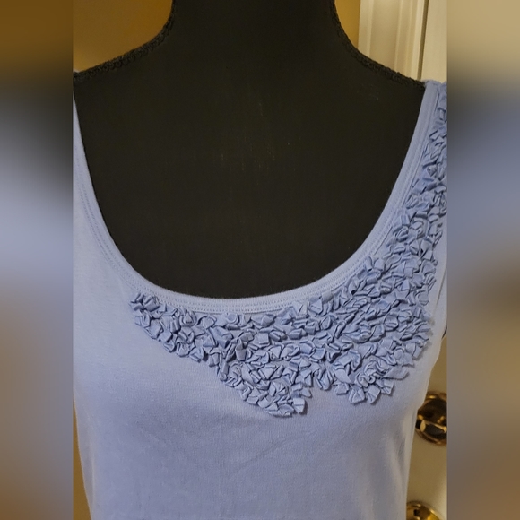 Talbots Blue 100% PIMA Cotton Tank Top - Picture 2 of 7